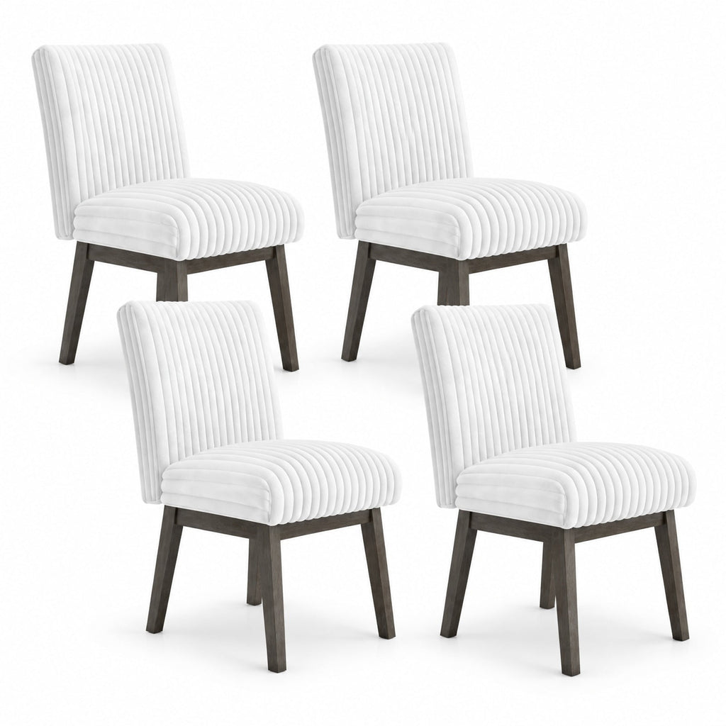 Airfind Dining Chairs Set of 4 Fabric Upholstered Kitchen Chairs with Padded Seat and Rubber Wood Legs, 400 lbs Capacity, 18 x 26 x 36 Footprint