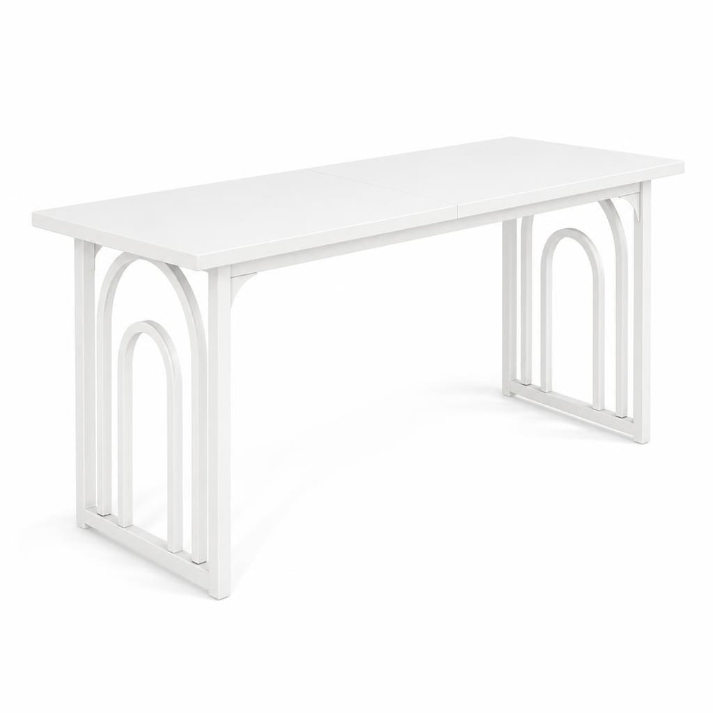 Airfind Dining Table for 6-8 People 63 Inch Rectangular Farmhouse Kitchen Table, MDF Metal Frame, 63 x 24 x 30 Maximum Weight 330 lbs Footprint