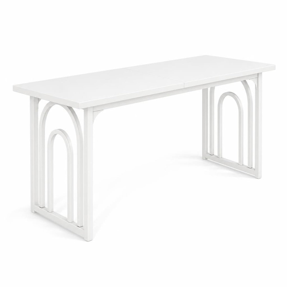Airfind Dining Table for 6-8 People 63 Inch Rectangular Farmhouse Kitchen Table, MDF Metal Frame, 63 x 24 x 30 Maximum Weight 330 lbs Footprint