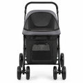 Airfind Dog Stroller for Medium Small Senior Elderly Dogs with Dual Entry, 66 lbs Capacity, 600D Oxford Fabric Mesh Metal Frame, Black