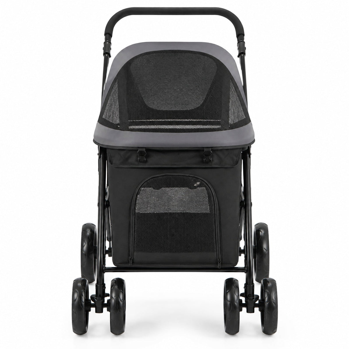 Airfind Dog Stroller for Medium Small Senior Elderly Dogs with Dual Entry, 66 lbs Capacity, 600D Oxford Fabric Mesh Metal Frame, Black