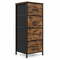 Airfind Dresser Nightstand with 4 Roomy Fabric Drawers and Metal Frame, 130 lbs Capacity, Metal Engineered Wood Non-Woven Fabric Frame, Brown