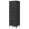 Airfind Dresser Nightstand with 5 Roomy Fabric Drawers for Bedroom, 130 lbs Capacity, Metal Engineered Wood Non-Woven Fabric Frame, Black
