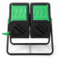 Airfind Dual Chamber Garden Compost Tumbler with Sliding Doors-Black Green, Black, Dimensions 25.5 x 23.5 x 29Size of 2