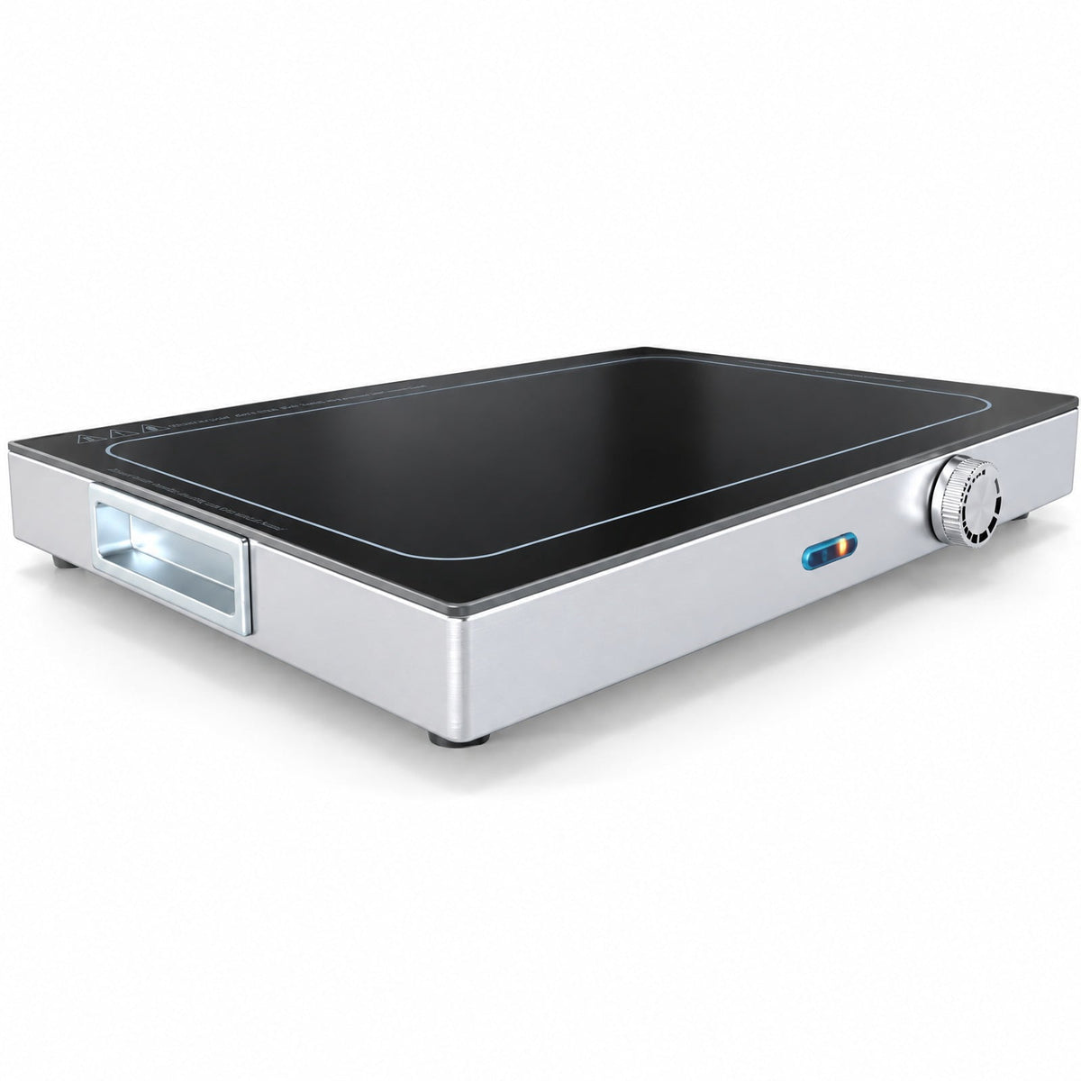Airfind Electric Warming Tray with Adjustable Temperature and Built, Tempered Glass Stainless Steel Galvanized Steel Frame, Black and Silver