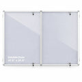 Airfind Enclosed Bulletin Board Lockable Cork Notice Board with Aluminum Frame, Felt Aluminum PET Frame, 47.5 x 35.5 Footprint, Sliver