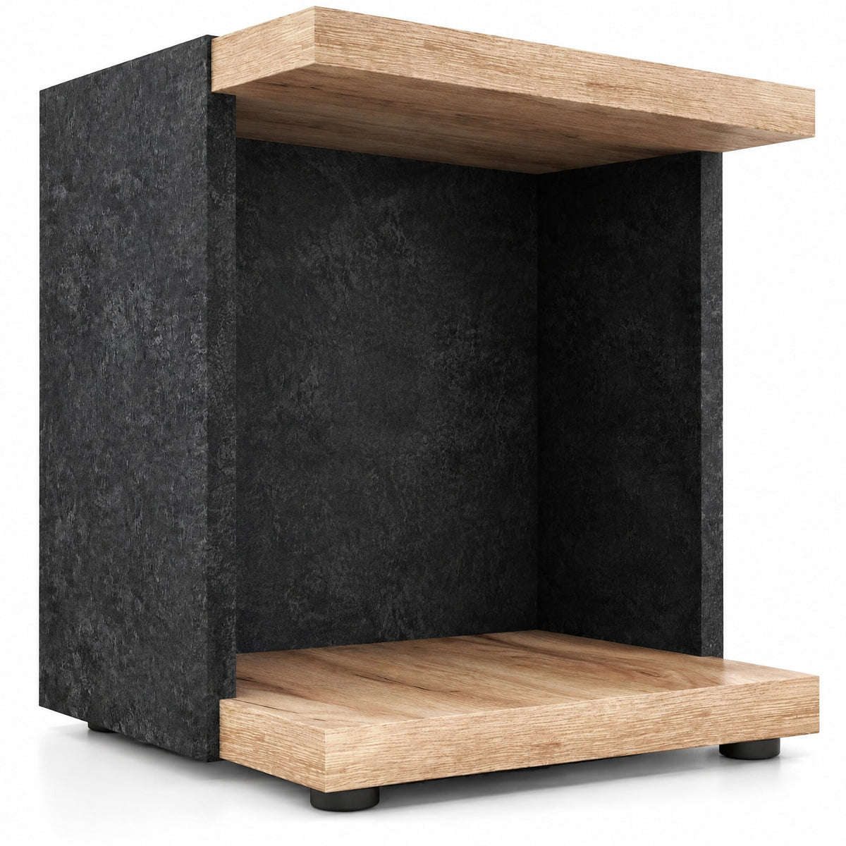 Airfind Side Table, End Table 2-Tier Sofa, with Open Storage Shelf, 55 lbs Capacity, Engineered Wood MDF Frame with Functional Design, Oak