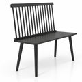 Airfind Entryway Bench, for 2 with Spindle Back for Kitchen Dining Room Hallway, 440 lbs Capacity, Rubber Wood Frame, 39 Inch x 18.5 Inch x 36.5 Inch, Black
