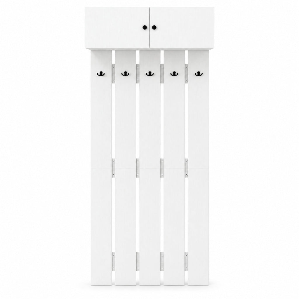Airfind Entryway Wall Coat Rack Wall Mounted Coat Clothes Rack, 145 lbs Capacity, Engineered Wood Frame, 35.4in x 13in x 82.7in Footprint, White