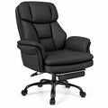 Airfind Ergonomic Cross Legged Office Chair Big and Tall Executive Chair with Retractable Footrest, 500 lbs Capacity, Black