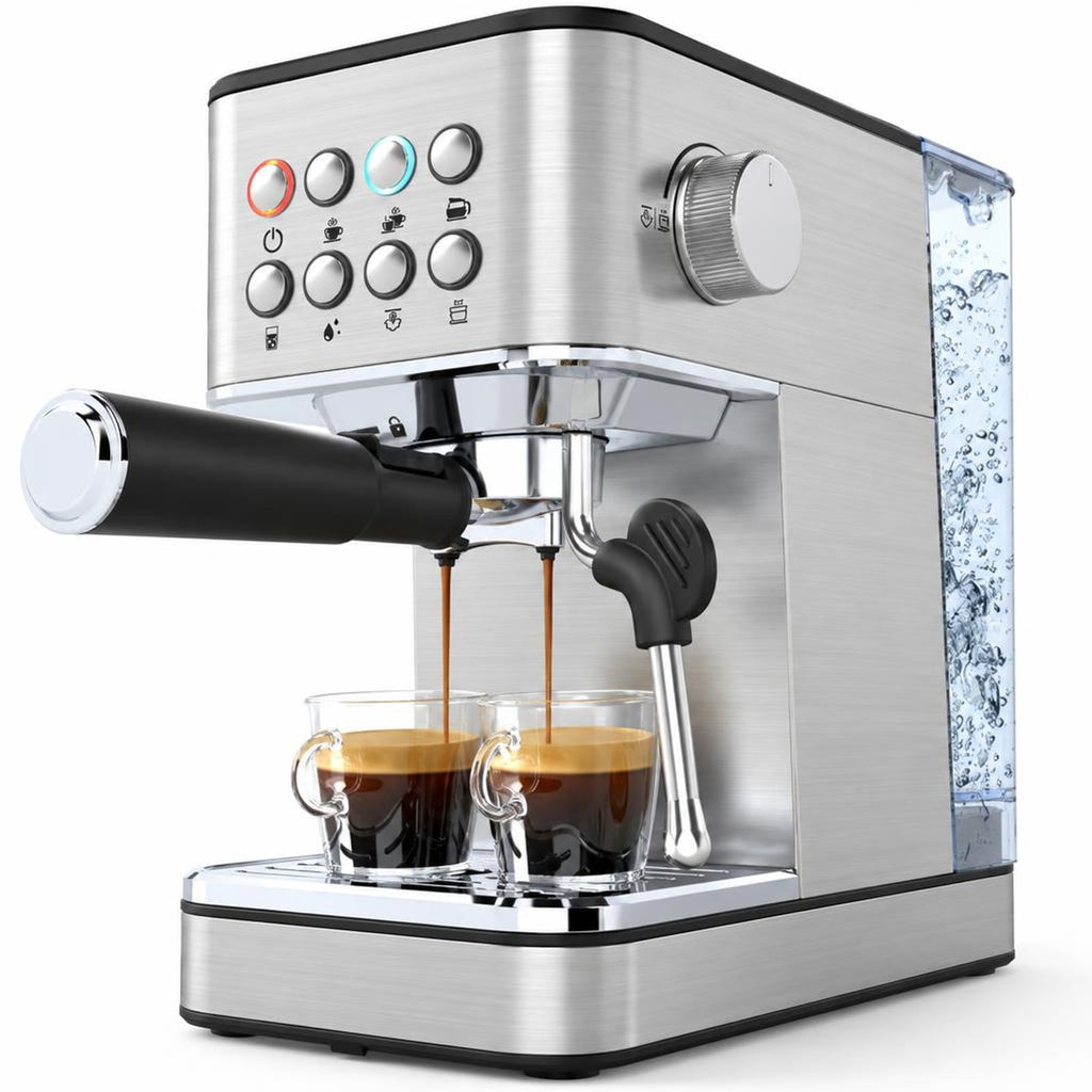 Airfind Espresso Machine 20 Bar Compact Stainless Steel Coffee Maker with Milk Frother, PP ABS Stainless Steel for Convenient Everyday Use, Silver