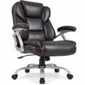 Airfind Executive Office Chair Leather Ergonomic Computer Desk Chair with Padded Seat and Armrests, 330 lbs Capacity, Brown