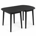 Airfind Extendable Oval Dining Table Set with 2 Half-Round Tables for 4-6 People, 260 lbs Capacity, MDF Rubber Wood Frame, Black