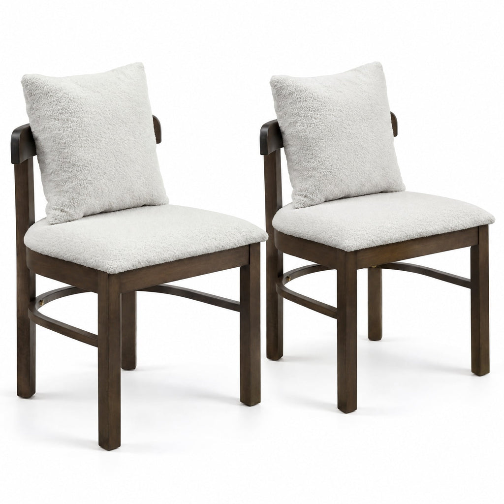 Airfind Fabric Upholstered Wood Dining Chairs Set of 2 with Removable Pillow, 330 lbs Capacity, MDF Sponge Rubber Wood Polyester Frame, Gray