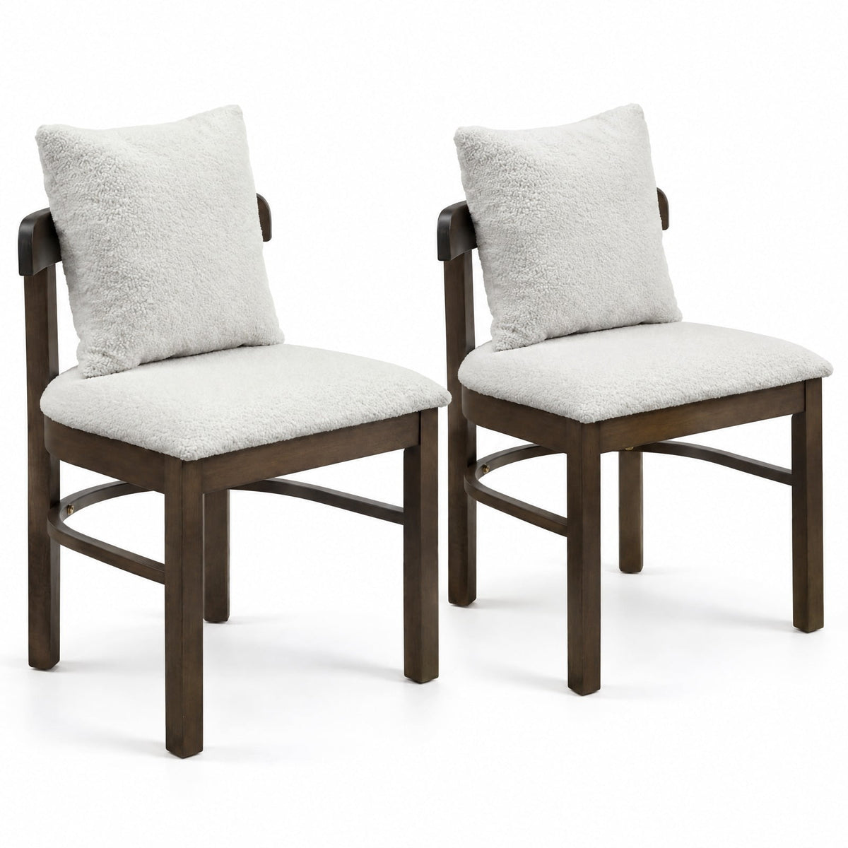 Airfind Fabric Upholstered Wood Dining Chairs Set of 2 with Removable Pillow, 330 lbs Capacity, MDF Sponge Rubber Wood Polyester Frame, Gray