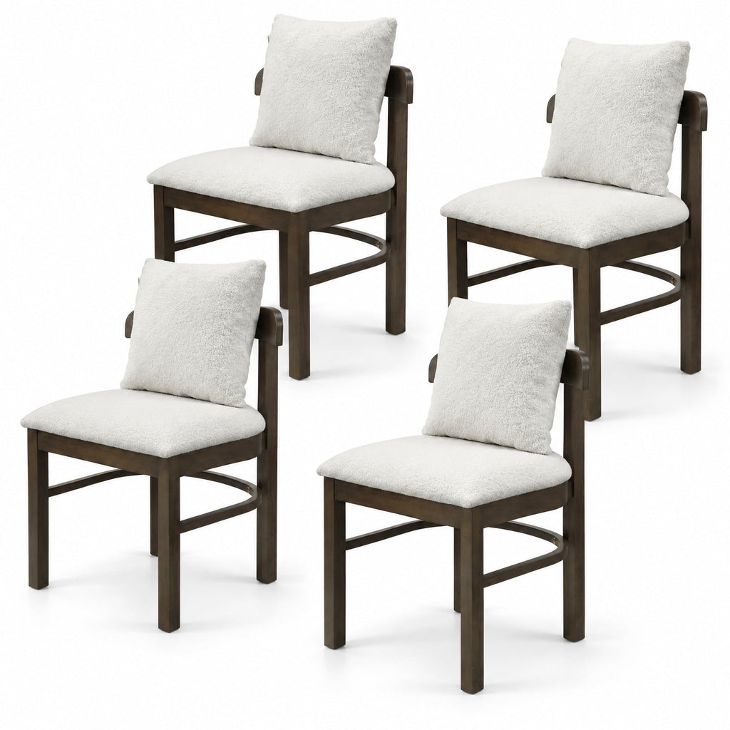Airfind Fabric Upholstered Wood Dining Chairs Set of 4 featuring Removable Pillow, 330 lbs Capacity, MDF Sponge Rubber Wood Polyester Frame, Gray