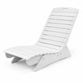 Airfind Fade-Resistant Outdoor Lounger with Contoured Shape for Deck Poolside, 450 lbs Capacity, HDPE Frame, White