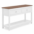 Airfind Farmhouse Console Table Entryway Sofa Table Featuring 2 Drawers and Open Storage Shelf for Living Room, 165 Lb Capacity, White