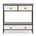 Airfind Farmhouse Console Table with Open Storage Shelf for Hallway, 66 lbs Capacity, Engineered Wood Metal Frame, 32 x 12 x 34 Footprint, Gray