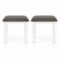 Airfind Faux Leather Vanity Stool Chair Set of 2 for Makeup Room and Living Room, 18.5in x 14.5in x 17.5inSeat Cushion Footprint, Gray