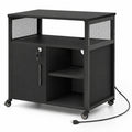 Airfind File Cabinet on Wheels with Charging Station and Cable Management Hole, 24 Inch x 17 Inch x 26 Inch Footprint, Black