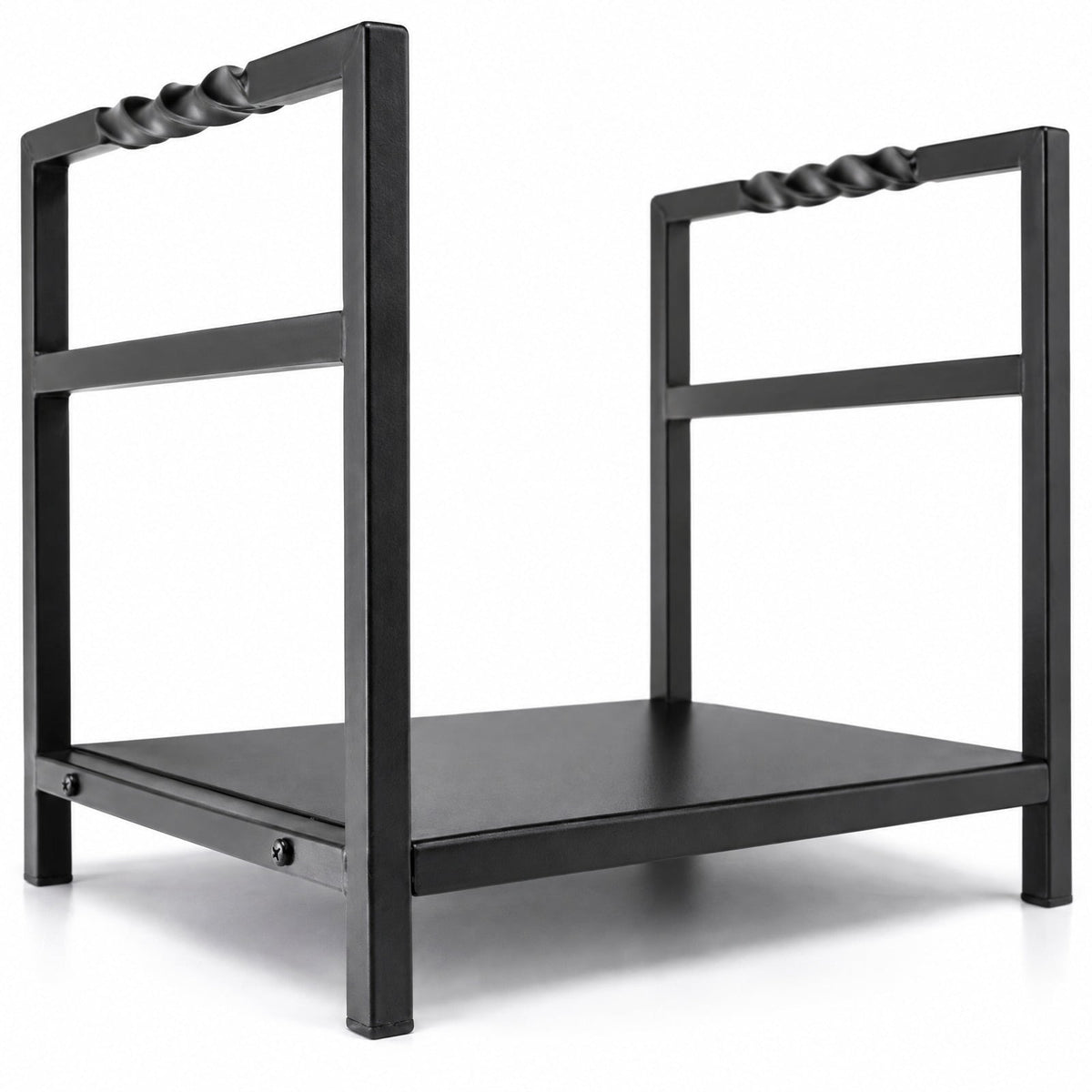 Airfind Firewood Log Rack with Unique Handle and Raised Feet, 110 lbs Capacity, Steel Frame, 16 x 13.5x 14 Footprint, Black