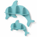 Airfind Floating Dolphin Shelves Wall Mounted Storage Display Rack, 11 lbs Capacity, MDF Frame, 38 x 6 x 27 Footprint, Blue