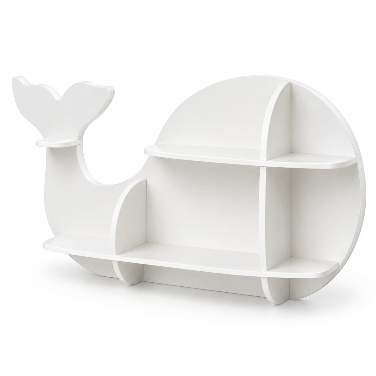 Airfind Floating Dolphin Shelves Wall Mounted Storage Display Rack, 11 lbs Capacity, MDF Frame, 38 x 6 x 27 Footprint, White