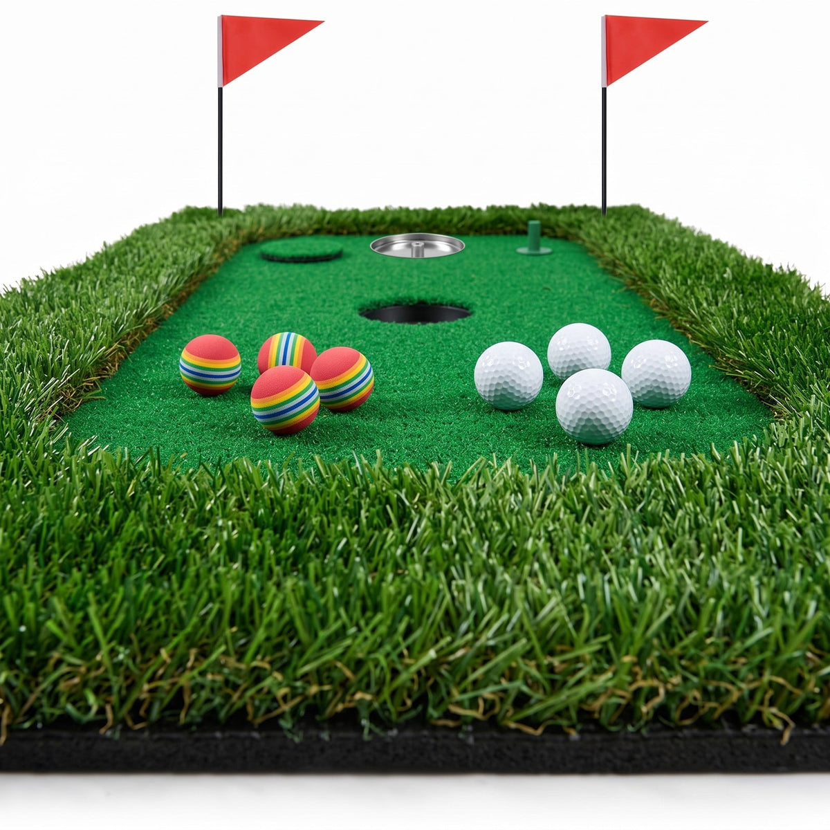 Airfind Floating Golf Green for Pool with 6 Golf Balls, Golf Flag, Hitting Mat and Tee, Waterproof EVA Practice Putting Green for Backyard Pool Party, Green