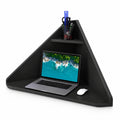 Airfind Floating Triangular Corner Computer Desk with Storage Shelf, Engineered Wood Frame, Black, Overall Dimensions 36.5 Inch x 31 Inch x 18 Inch Sid