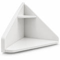 Airfind Floating Triangular Corner Computer Desk with Storage Shelf, Engineered Wood Frame, White, Overall Dimensions 36.5 Inch x 31 Inch x 18 Inch Sid