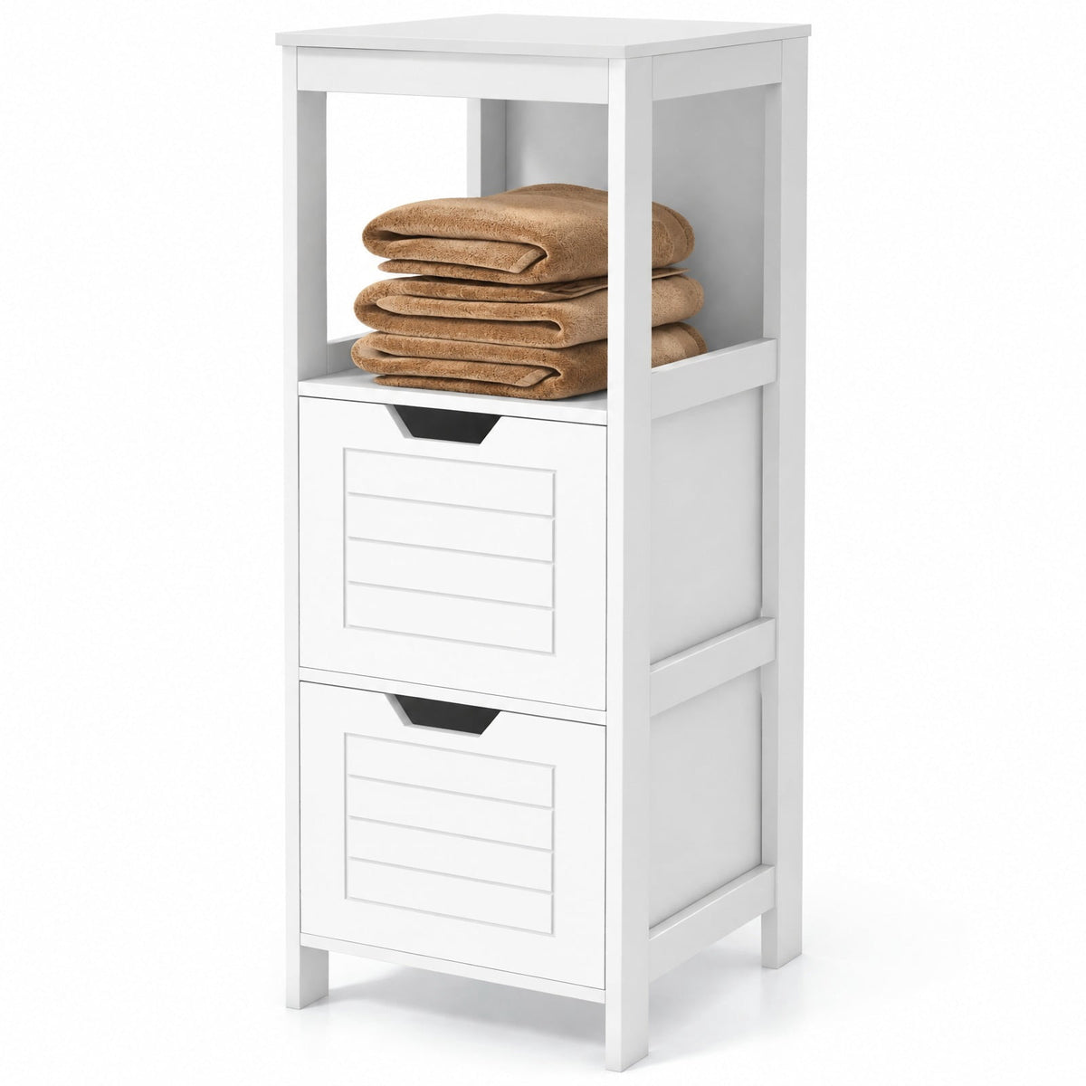 Airfind Floor Cabinet Multifunction Storage Rack Stand Organizer, 11 lbs Capacity, P2 MDF NC paint, 12 x 12 x 35, White