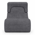 Airfind Floor Chair, Lazy Sofa with Detachable Headrest, 350 lbs Capacity, Ice Velvet Sponge Frame with Functional Design, Gray