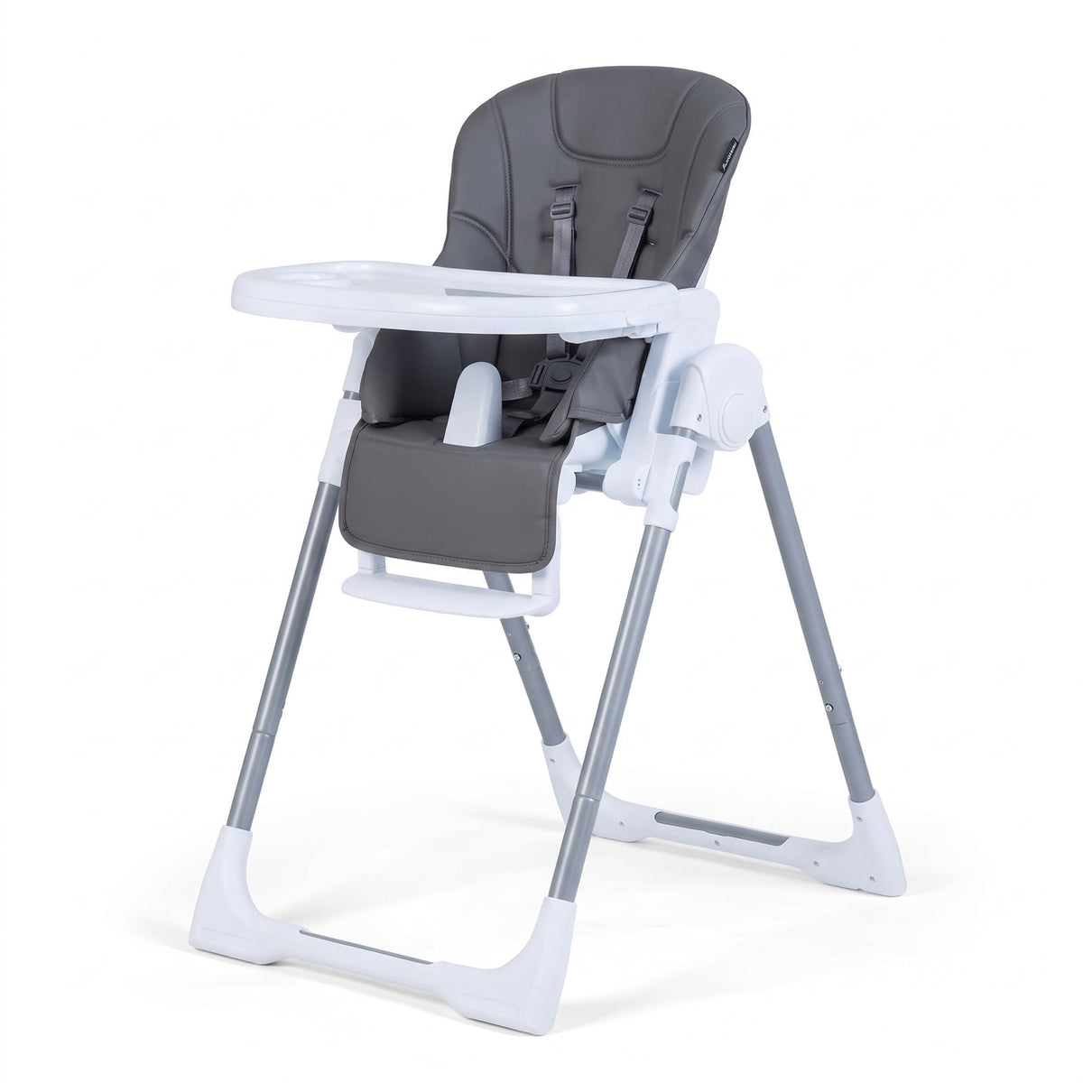 Airfind Foldable Baby High Chair with Adjustable Height and Relining Seat, 15 kg Capacity, Metal PP PU Frame, for 6-36 Months, Dark Gray