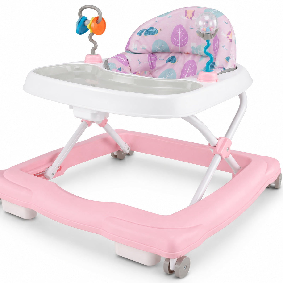 Airfind Foldable Youth Walker featuring Removable Seat and Adjustable Height for 6-12 Months, 26 lbs Capacity, PP Frame, for 6-12 Months Old, Pink