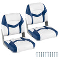 Airfind Foldable Boat Bucket Seat with Molded Plastic Shell, Compression Foam, Drain Holes and Quick Release Mount, Blue, Version 3