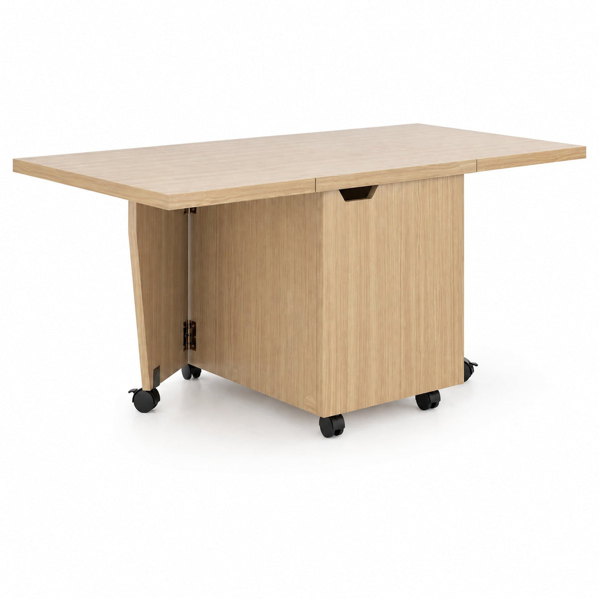 Airfind Foldable Coffee Table with Storage Cabinet Extendable Center Table, 155 lbs Capacity, Engineered Wood Frame, 48in x 24in x 18in Footprint, Oak