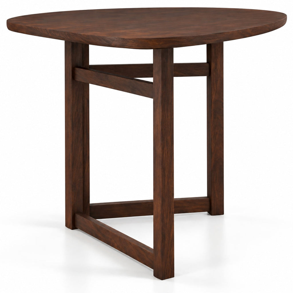 Airfind Foldable Dining Table 31.5 Inch Triangular Small Kitchen Table for 2, 130 lbs Capacity, Rubber Wood MDF Frame, 31.5 Inch x 31.5 Inch x 29.5 Inch Footprint