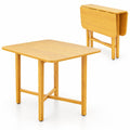Airfind Foldable Dining Table for 2-4 People with Rubber Wood Legs for Small Space, 180 lbs Capacity, Rubber Wood MDF Frame, Natural