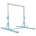 Airfind Foldable Gymnastics Bar for Kids with 3 Level Adjustable Height and Bamboo Grip Bar for Home Balance and Coordination Training, Green