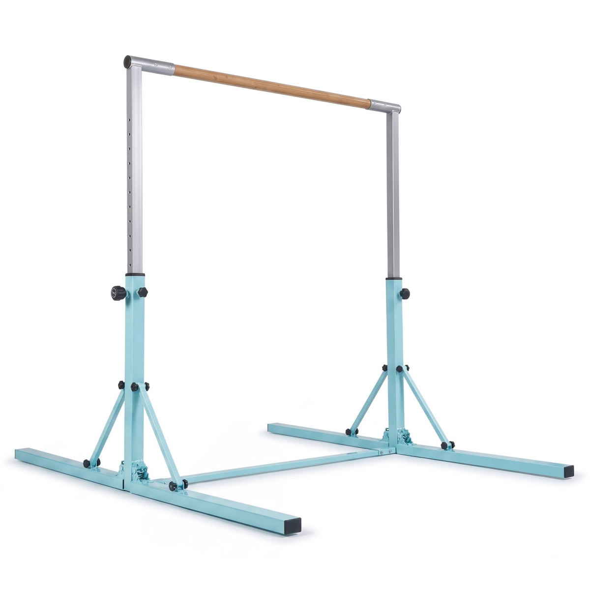 Airfind Foldable Gymnastics Bar for Kids with 3 Level Adjustable Height and Bamboo Grip Bar for Home Balance and Coordination Training, Green