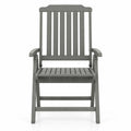 Airfind Foldable Patio Chair All, Weather HDPE Outdoor Dining Chair with Armrest, Gray, The slatted design effectively prevents water accumulation
