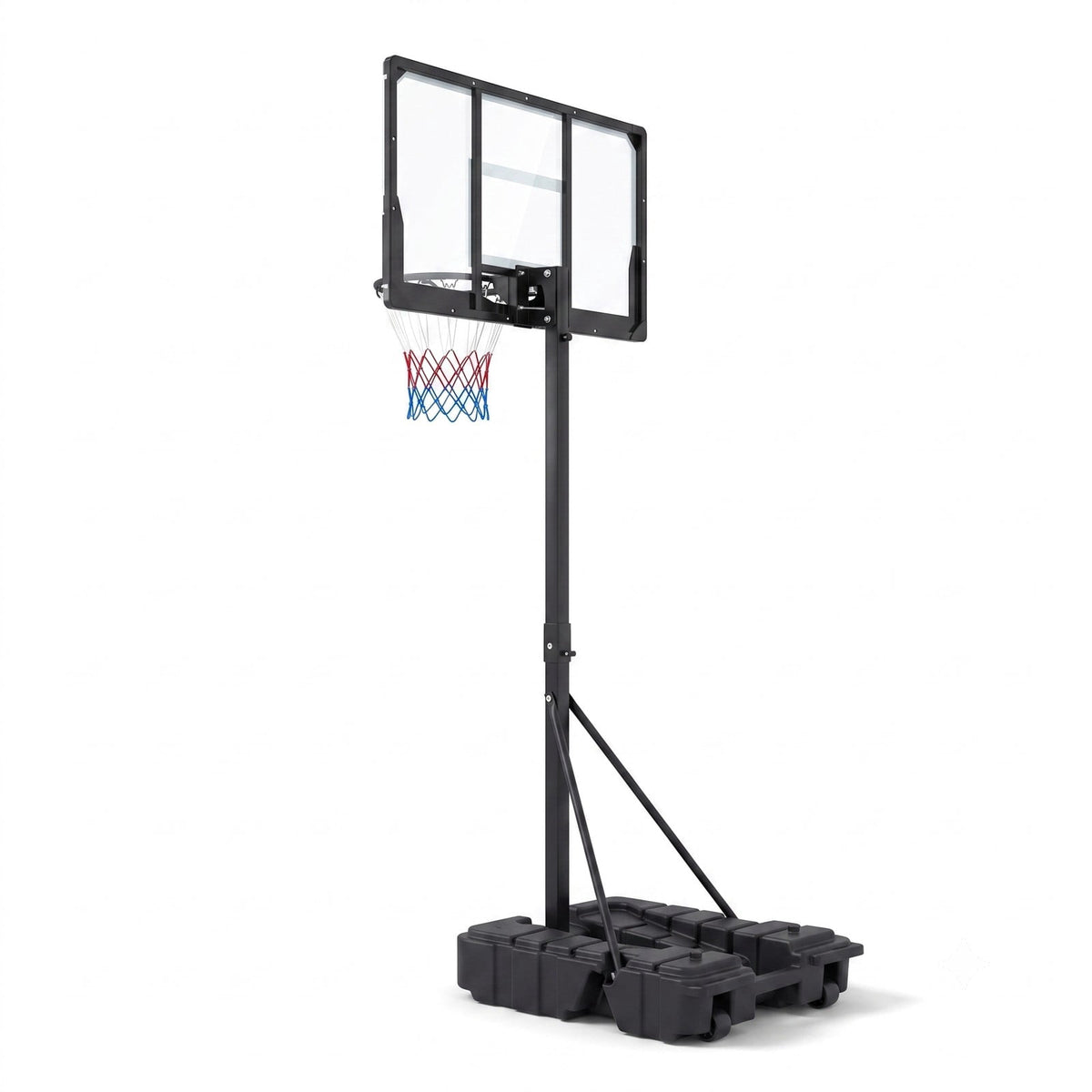 Airfind Foldable Portable Basketball Hoop System, 7.54-10 ft Stepless Height Adjustable with 44 Inch Shatterproof PC Backboard and Fillable Base for Indoor, Black