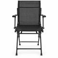 Airfind Foldable Swivel Hunting Chair with Mesh Back, Armrests and Wide Feet, 330 lbs Capacity for Ground Blind and Outdoor Use, Black