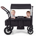 Airfind Foldable Wagon Stroller for 2 Kids Double Seater Toddler Stroller with Removable Canopy, 55 lbs Capacity, for 6-36 Months Old, Black