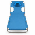 Airfind Folding Beach Lounge Chair with Adjustable Backrest for Lawn, 330 lbs Capacity, Metal Oxford Fabric Polyester Sponge Frame, Blue