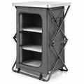 Airfind Folding Camping Storage Cabinet with 3 Shelves and Carry Bag, 33 lbs Weight capacity of each shelf: 11 lbs L: Capacity, Gray