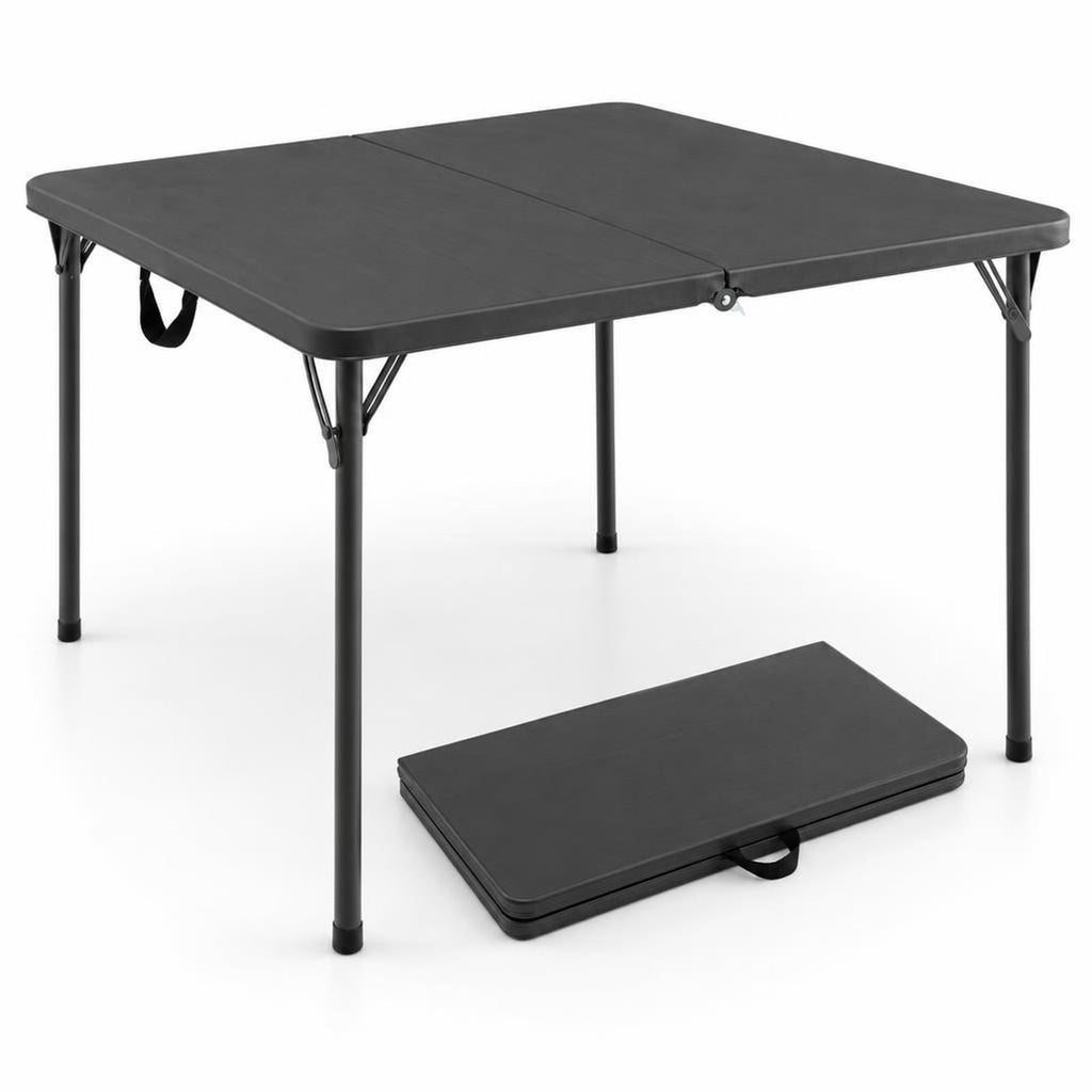 Airfind Folding Camping Table with All-Weather HDPE Tabletop and Rustproof Steel Frame, 330 lbs Capacity, HDPE Steel Frame, Gray