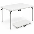 Airfind Folding Camping Table with All-Weather HDPE Tabletop and Rustproof Steel Frame, 330 lbs Capacity, HDPE Steel Frame, White