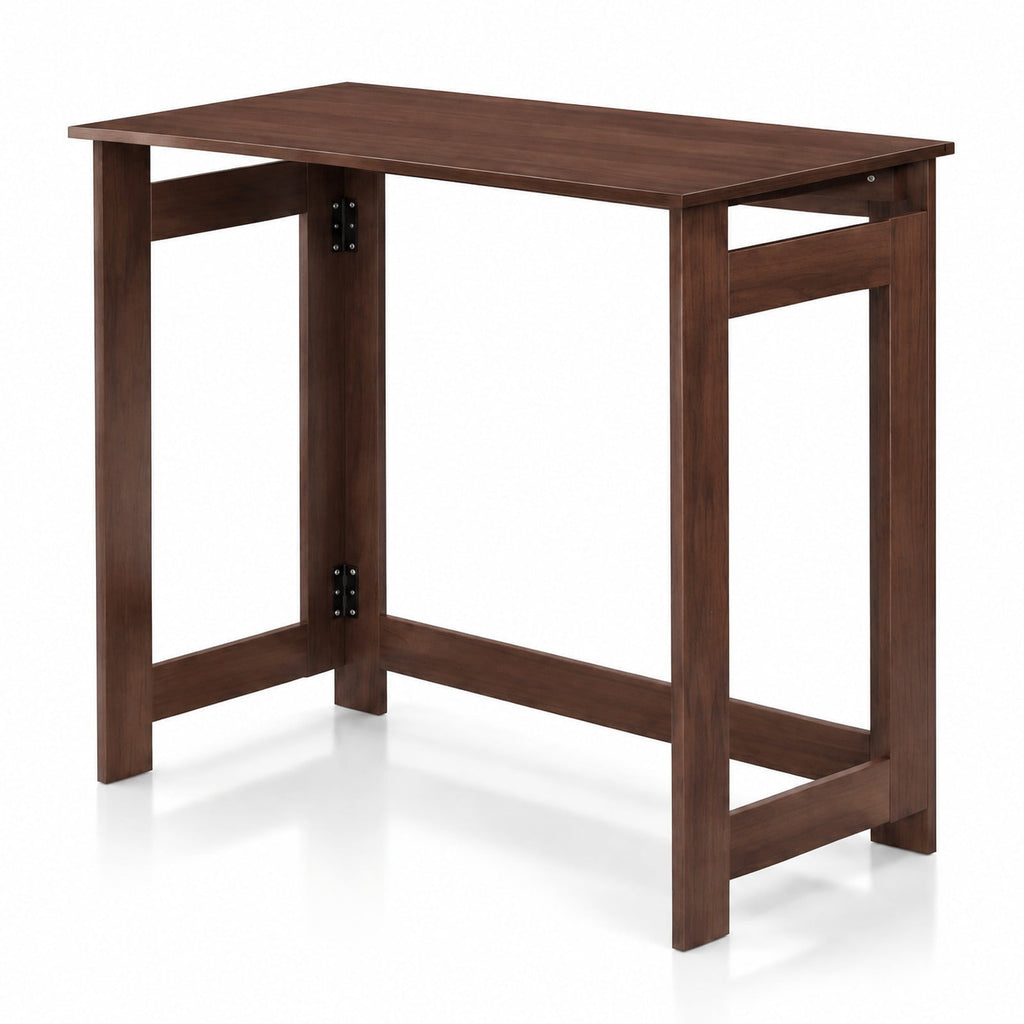 Airfind Folding Console Table with Foldable Legs, 55 lbs Capacity, Engineered Wood Frame, 31.5 Inch x 16 Inch x 29.5 Inch Footprint, Brown